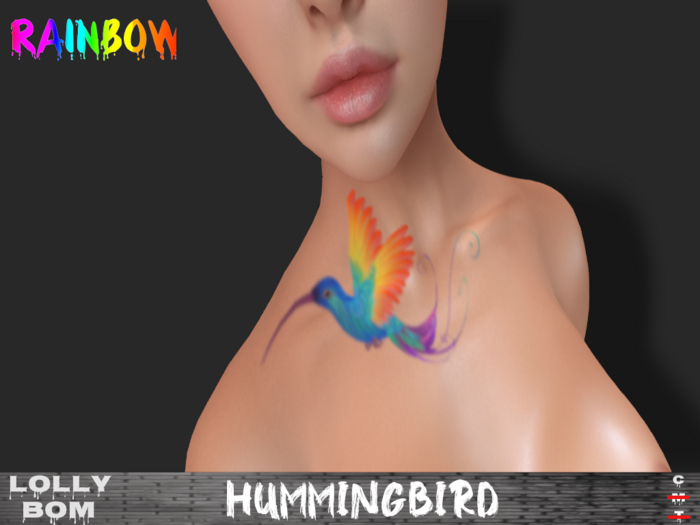 LOLLY's BOM things... [tattoo] Rainbow - Hummingbird (Chest)