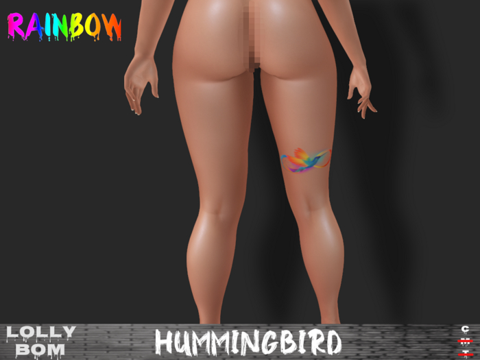 LOLLY's BOM things... [tattoo] Rainbow - Hummingbird (Leg-Back)