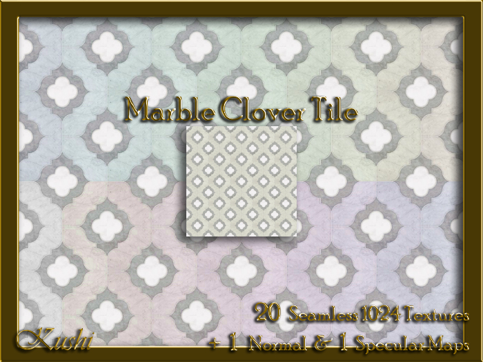 Marble Clover Tile Seamless Texture Set