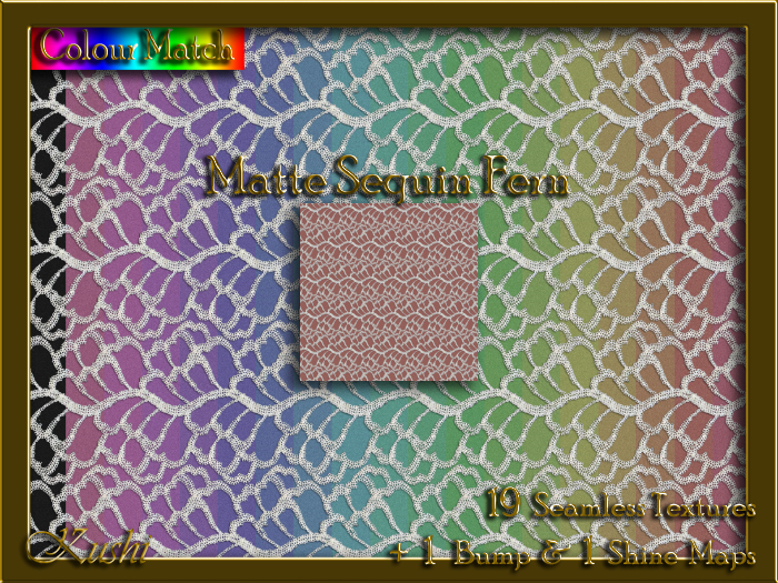 Matte Sequin Fern Seamless Texture Set