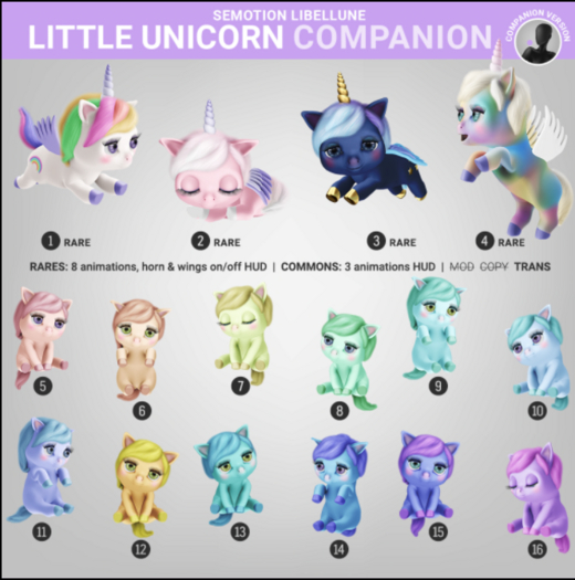 2. SEmotion Libellune Little Unicorn Companion RARE