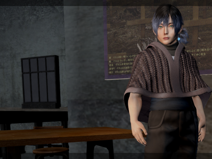 [LOAF] Hooded Poncho (Purple & Greyscale)