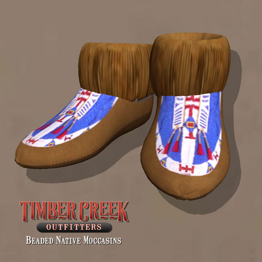 [Timber Creek] Beaded Moccasins-Bright Blue