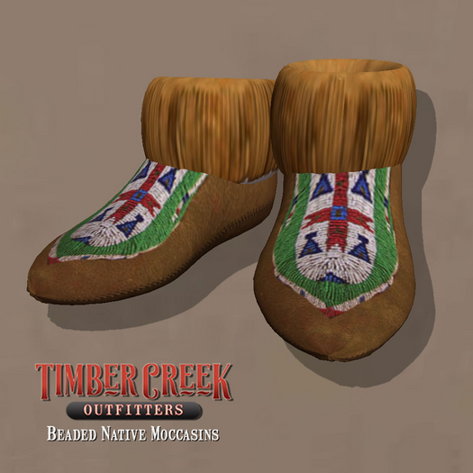 [Timber Creek] Beaded Moccasins-Bright Green