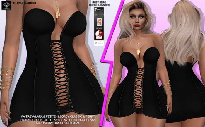 **RUBY SERO BLACK DRESS AND PANTIES**