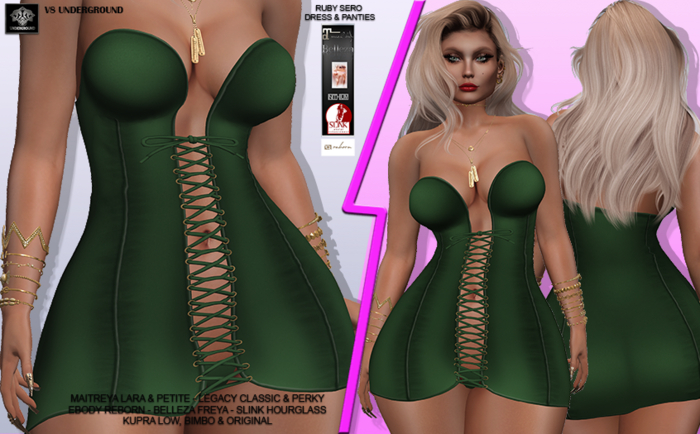 **RUBY SERO GREEN DRESS AND PANTIES**