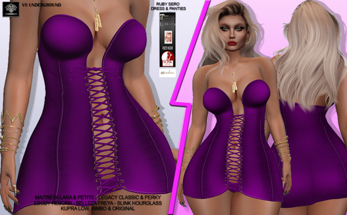 **RUBY SERO PURPLE DRESS AND PANTIES**