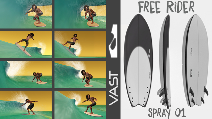 Free Rider V-Surfboard - SPRAY 01