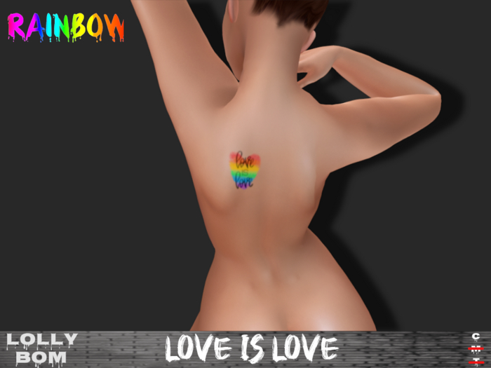 LOLLY's BOM things... [tattoo] Rainbow - Love is Love (Back)