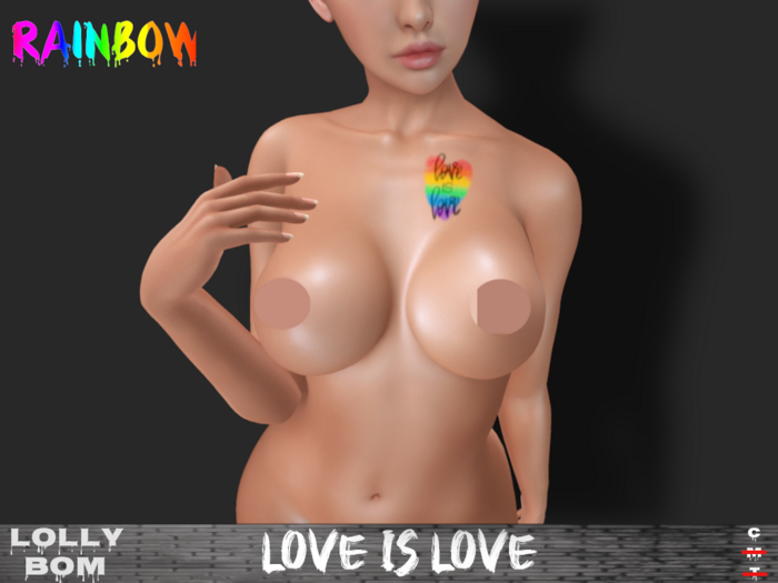 LOLLY's BOM things... [tattoo] Rainbow - Love is Love (Chest)