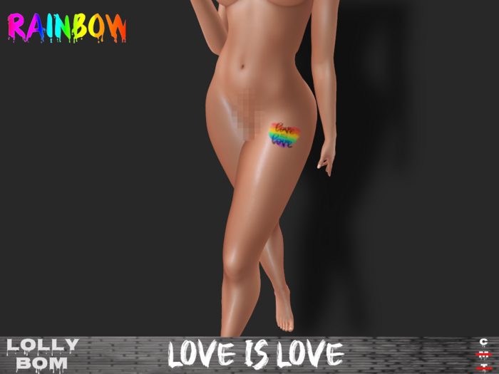LOLLY's BOM things... [tattoo] Rainbow - Love is Love (Leg)