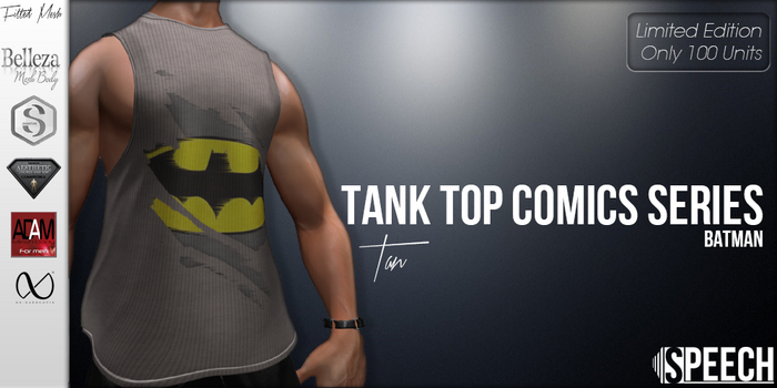 SPEECH Tank Top CS Batman Tan