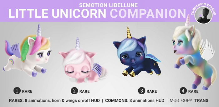 SEmotion Libellune Little Unicorn 4 RARES Set