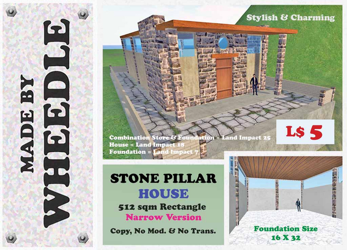 =W= Stone Pillar House - 512 Narrow Version