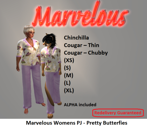 Marvelous Womens PJ-Pretty Butterfies