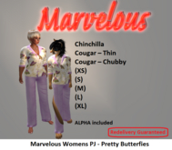 Marvelous Womens PJ-Pretty Butterfies