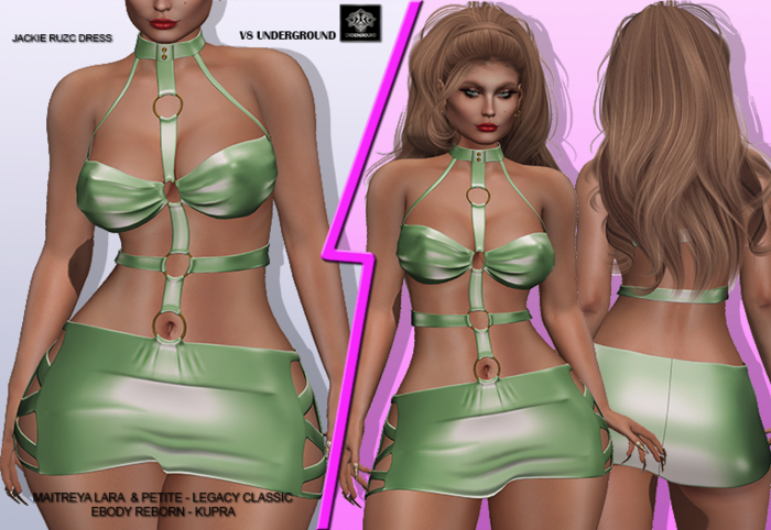 **JACKIE RUZC LIGHT OLIVE LEATHER DRESS **