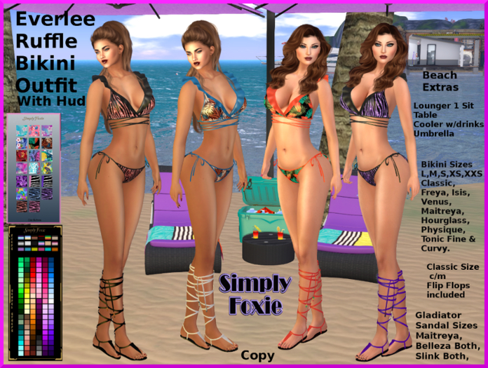 Everlee Ruffle Bikini Outfit With Hud (Boxed)
