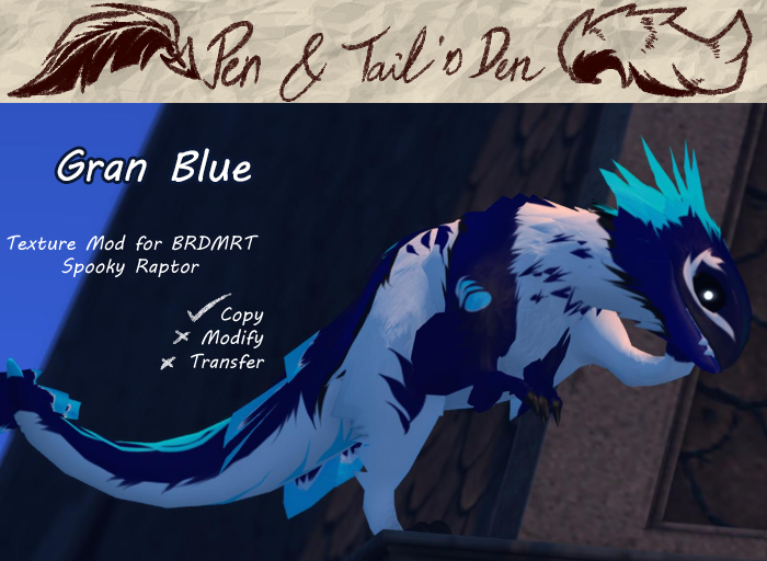 .:[P&TD]:. Spooky Raptor Skin - Gran Blue