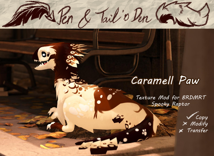 .:[P&TD]:. Spooky Raptor Skin - Caramell Paw
