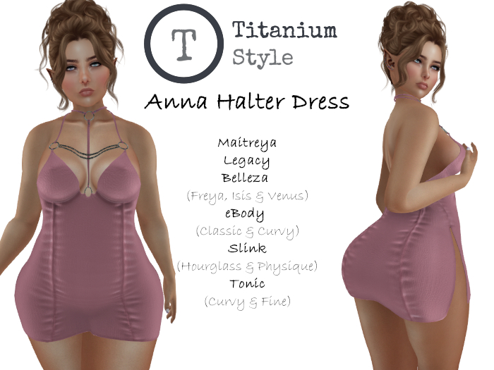 Second Life Marketplace - {TS} Anna Halter Dress - Pink
