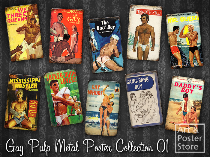 Save 50% | Gay Pulp Metal Poster Collection | Retro Metal Sign Wall Plaques 