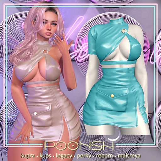 - pOOnsh - Britney Leather Set (blue)