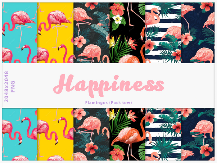 HAPPINESS FLAMINGOS Pack 2 - FULLPERM TEXTURES