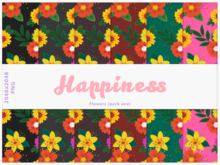 HAPPINESS FLOWER pack 1 - FULLPERM TEXTURES