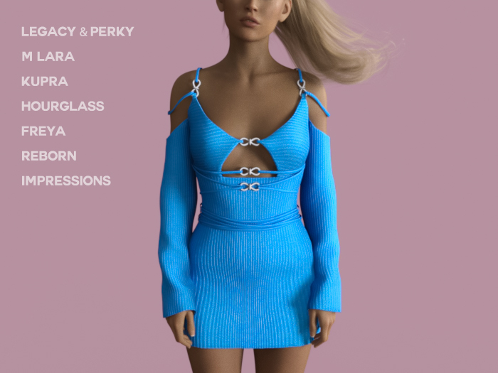 $NT Cold Shoulder Mini Dress BLUE