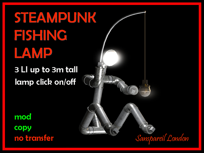Steampunk Fishing Figure Lamp Single Boxed