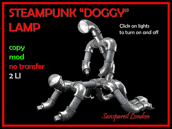 Steampunk "Doggy" Lamp Single Boxed