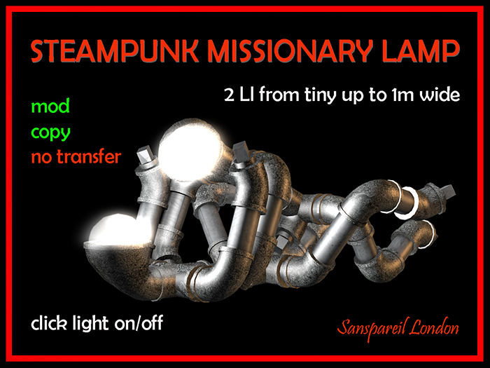 Steampunk Missionary Lamp Single Boxed