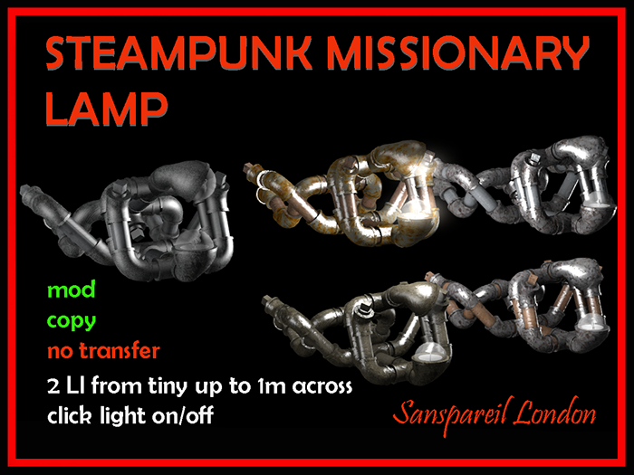 Steampunk Missionary Lamp SET Boxed