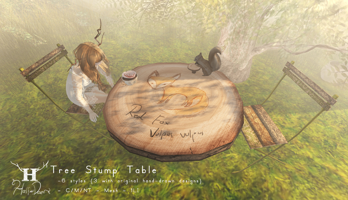 +Half-Deer+ Tree Stump Table [FATPACK]
