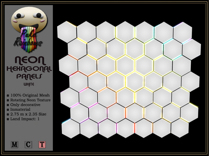 [PR] Neon Hexagonal Panels - White (Boxed)