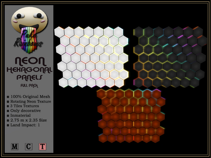 [PR] Neon Hexagonal Panels - Full Pack (Boxed)