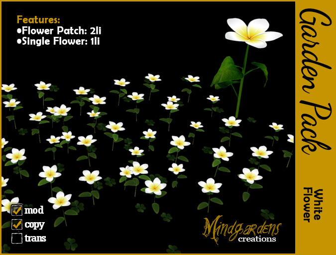MG - White Flower Single & Patch