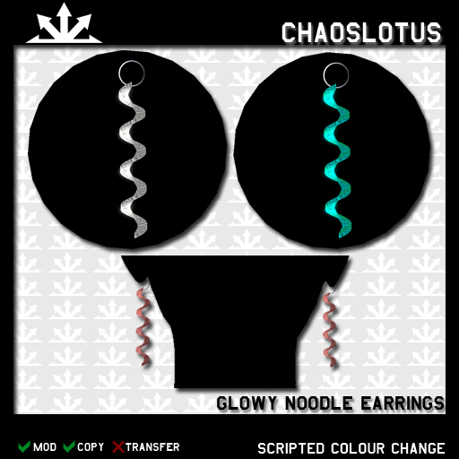 ~CL~ Glowy Noodle Earrings, ch7 colourchange