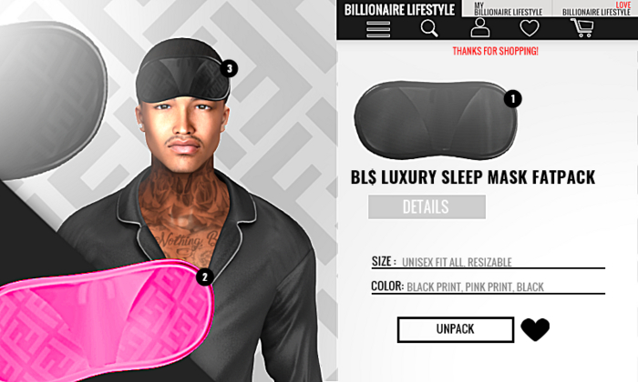 [BL] Luxury Billionaire Sleep Mask (UNISEX) FATPACK