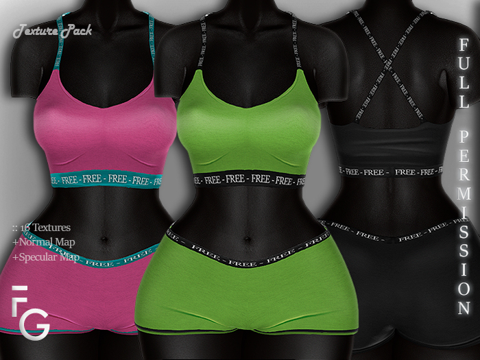 .Fragile. 16 Full Perm Textures For Top Morgane & Short Bek