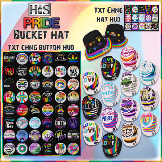>-HIS-< Pride Texture Change Bucket Hat