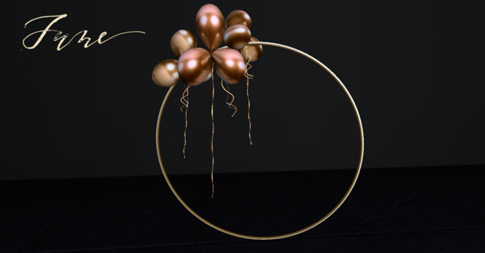 JUNE ~ gold balloons on hoop