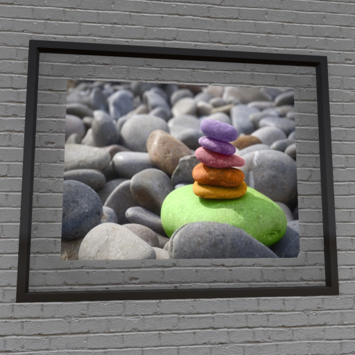 PROMO ➛ Wall Art - Balance Stones in Float Frame (Oiled Bronze) - Mesh - C/M (Wear To Unpack)