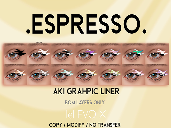 .espresso. Aki Graphic Liner Lelutka EvoX BOM 
