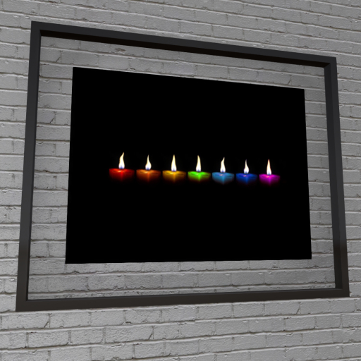 PROMO ➛ Wall Art - Chakra Candles in Float Frame (Oiled Bronze) - Mesh - C/M 