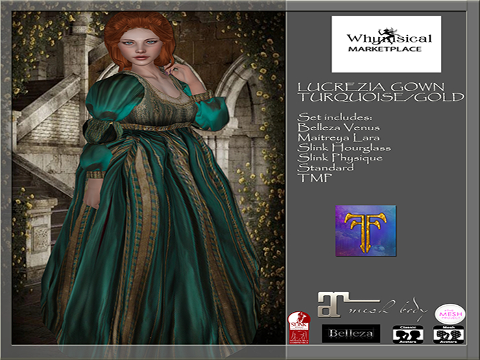 Lucrezia Gown Turquoise (Boxed)FF 2022