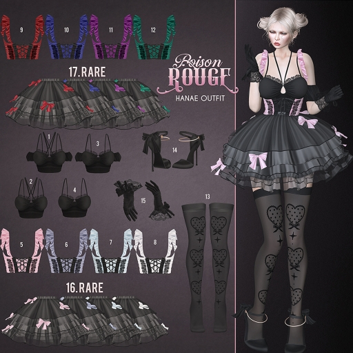 17. POISON ROUGE Hanae Skirts Strong Colors maitreya RARE