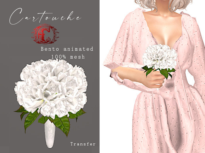 !C! Little Bento White Roses Bouquet