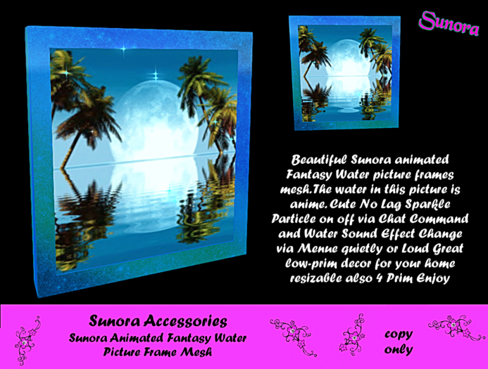 Sunora Animated Fantasy Water Picture Frame Mesh